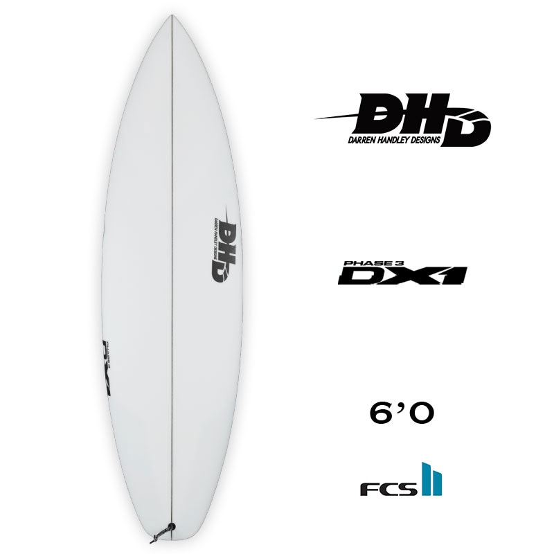 【20%OFF】DHD SURFBOARDS DX1 PHASE3 ダレンハンドレーデザイン ディーエックス1 フェーズ3 6.0 ショートボード  パフォーマンスショート FCS2 サーフボード トライフィン クリア【89544】-ジャックオーシャンスポーツ