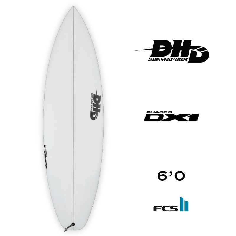 【20%OFF サマーセール ヘイデン＆DHDフェア】DHD SURFBOARDS DX1 PHASE3 ダレンハンドレーデザイン ディーエックス1  フェーズ3 6.0 ショートボード パフォーマンスショート FCS2 サーフボード トライフィン クリア【89544】-ジャックオーシャンスポーツ