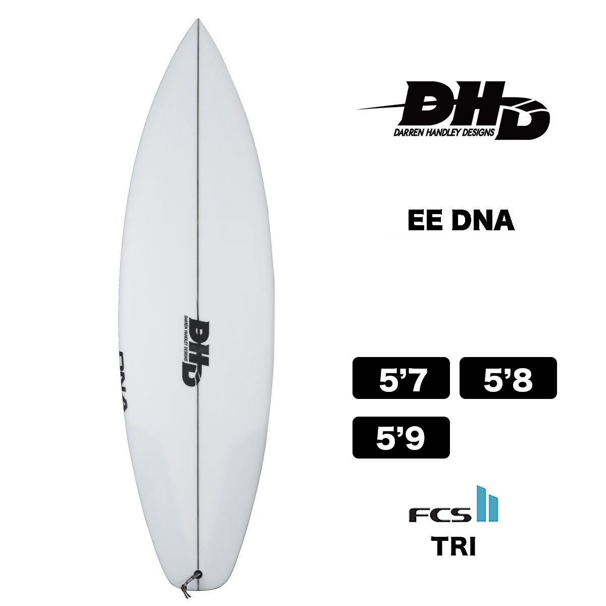 【10%OFF】DHD SURFBOARDS EE DNA ダレンハンドレーデザイン イーイーディーエヌエー ショートボード FCS2 サーフボード  トライフィン クリア-ジャックオーシャンスポーツ