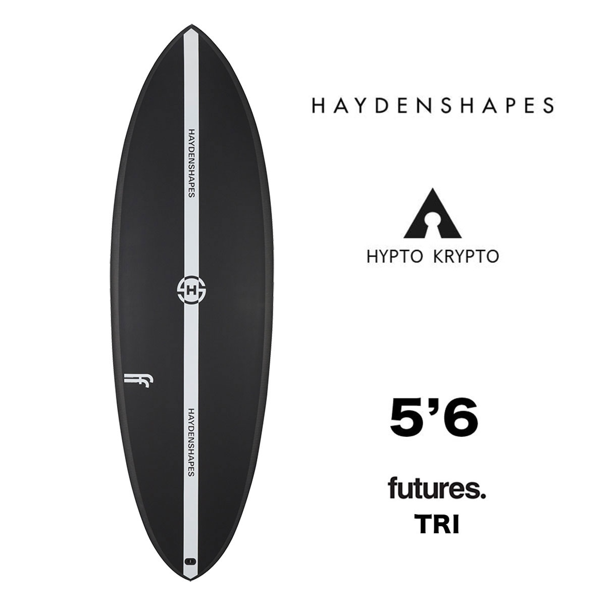 【10%OFF】HAYDENSHAPES HYPTO KRYPTO 5.6 ヘイデン シェイプス ヒプトクリプト 5'6 futures TRI  ショートボード サーフボード サーフィン ブラック【HS0003-2】-ジャックオーシャンスポーツ