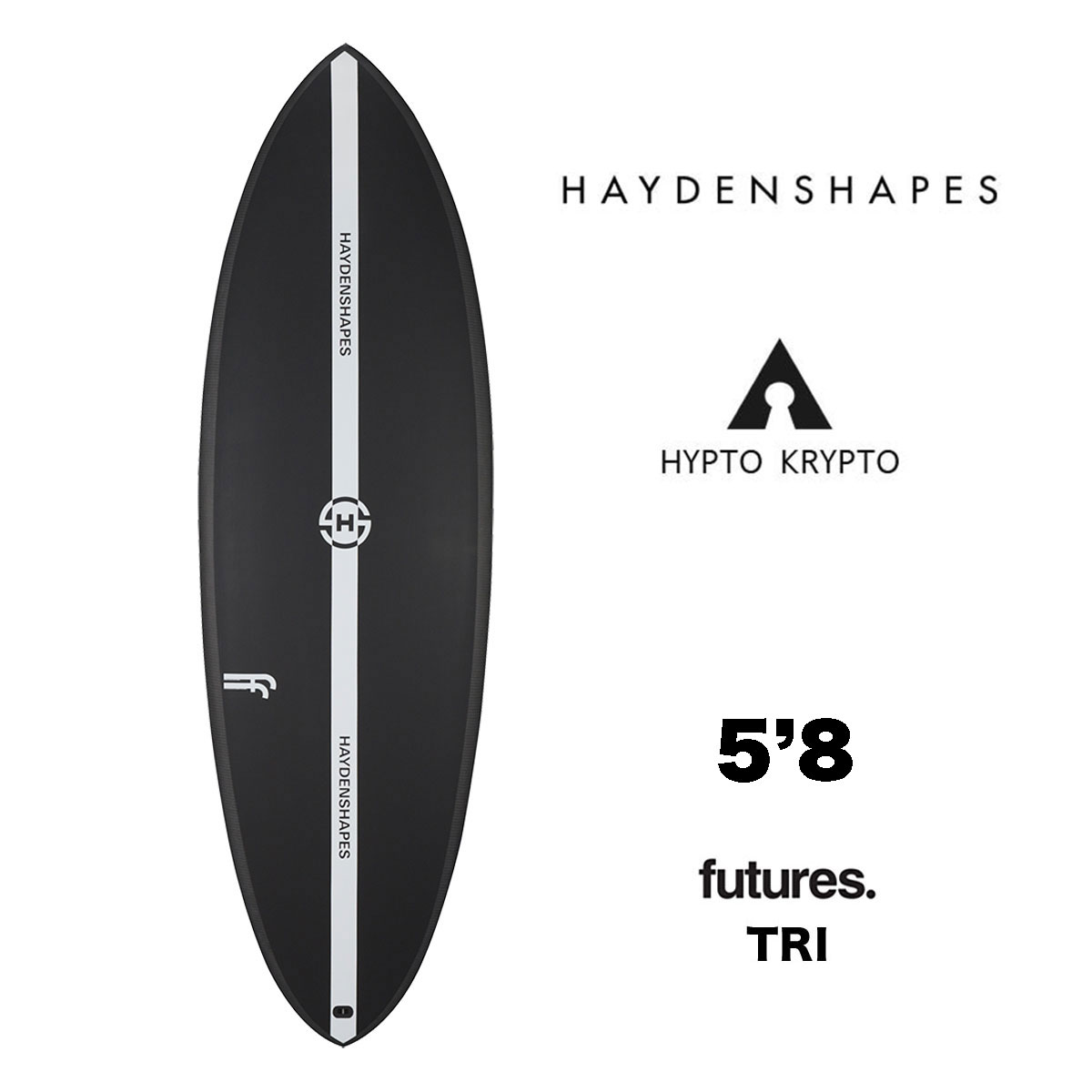 HAYDENSHAPES HYPTO KRYPTO 5.8 ヘイデン シェイプス ヒプトクリプト 5'8 futures TRI ショートボード  サーフボード サーフィン ブラック【HS0004-2】-ジャックオーシャンスポーツ