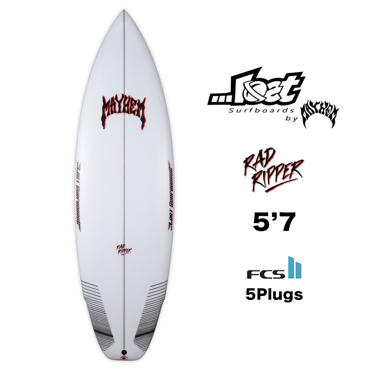 【20%OFF チャンネル＆ロストフェア】ロストサーフボード メイヘム ロスト ラッドリッパー 5.7 サーフィン サーフボード FCS2  LOSTSURFBOARDS by Mayhem RAD RIPPER おすすめ 5'7 5plugs ...