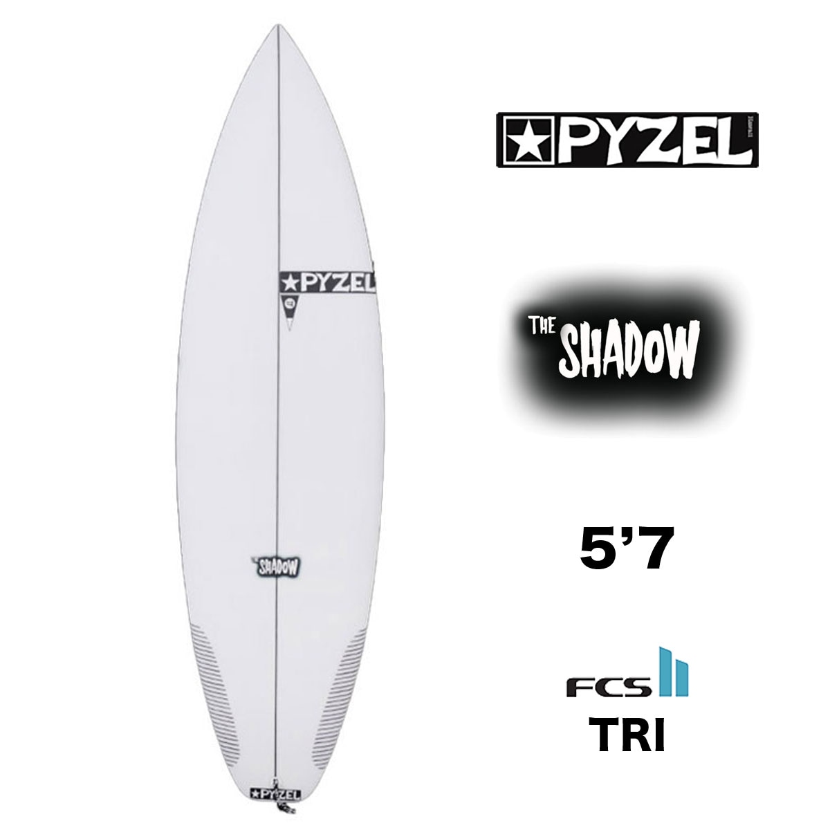 【30%OFF】パイゼル サーフボード シャドウ PYZEL SHADOW 5.7 FCS2 エフシーエスツー トライフィン ジャックカスタムサイズ  サーフィン ショートボード 5'7【500475】 -ジャックオーシャンスポーツ