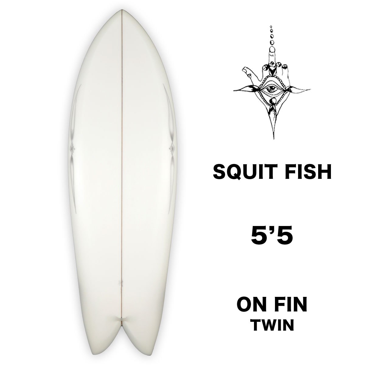 【25%OFF】 ライアンバーチ サーフボード スクイッド フィッシュ サーフィン フィッシュボード ツイン オンフィン surfboards  Ryan Burch SQUIT FISH サイズ 5.5 クリア【lsd269822】フィッシュ＆ミッド-ジャックオーシャンスポーツ