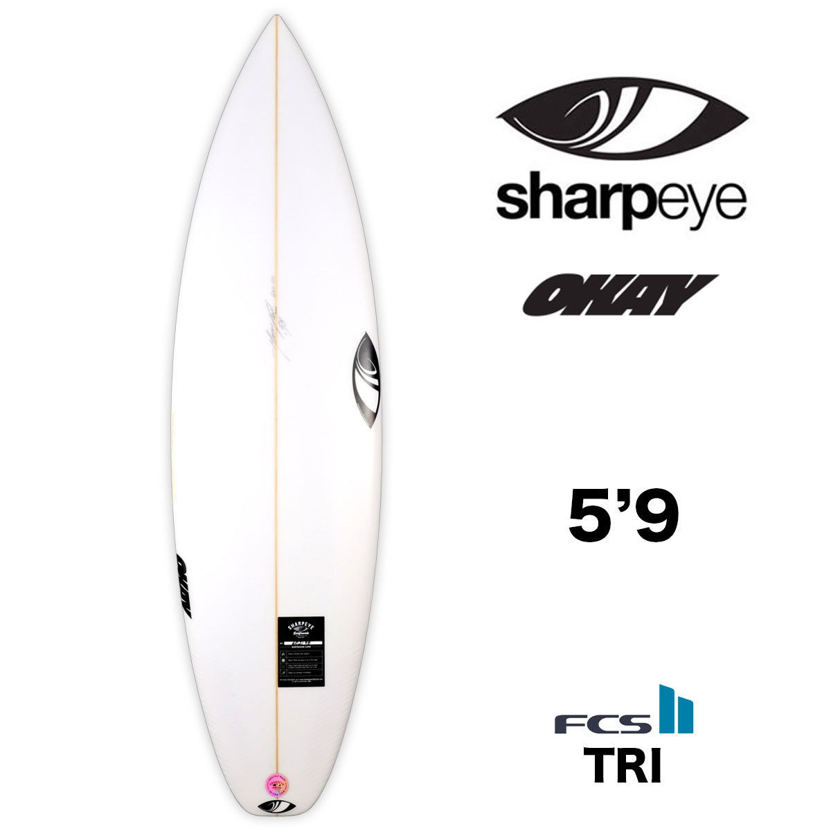 【30%OFF 】シャープアイ オーケー サーフボード ショートボード OKAY SHARP EYE 5.9 FCS2 トライフィン サーフィン  オールラウンドモデル ハイパフォーマンス 即納【602198-22】-ジャックオーシャンスポーツ