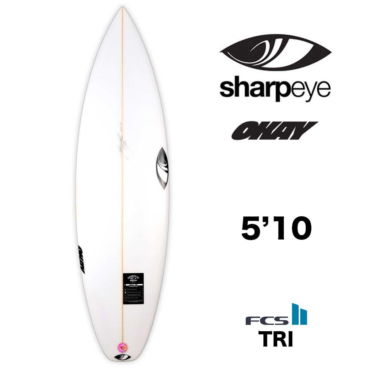 【30%OFF！ブラックフライデーセール】シャープアイ オーケー サーフボード ショートボード OKAY SHARP EYE 5.10 FCS2  トライフィン サーフィン オールラウンドモデル ハイパフォーマンス 即納【602201-22】-ジャックオーシャンスポーツ