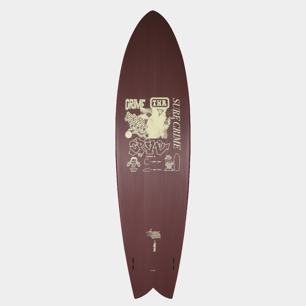 【30%OFF】クライム サーフボード ソフトボード カリフォルニア キール フィッシュ ツインフィン ブラウン 正規品 CRIME  SURFBOARDS SOFTBOARDS 7'5 CALIFORNIA KEEL 7.5 キールフィン付き【53876】-ジャックオーシャンスポーツ