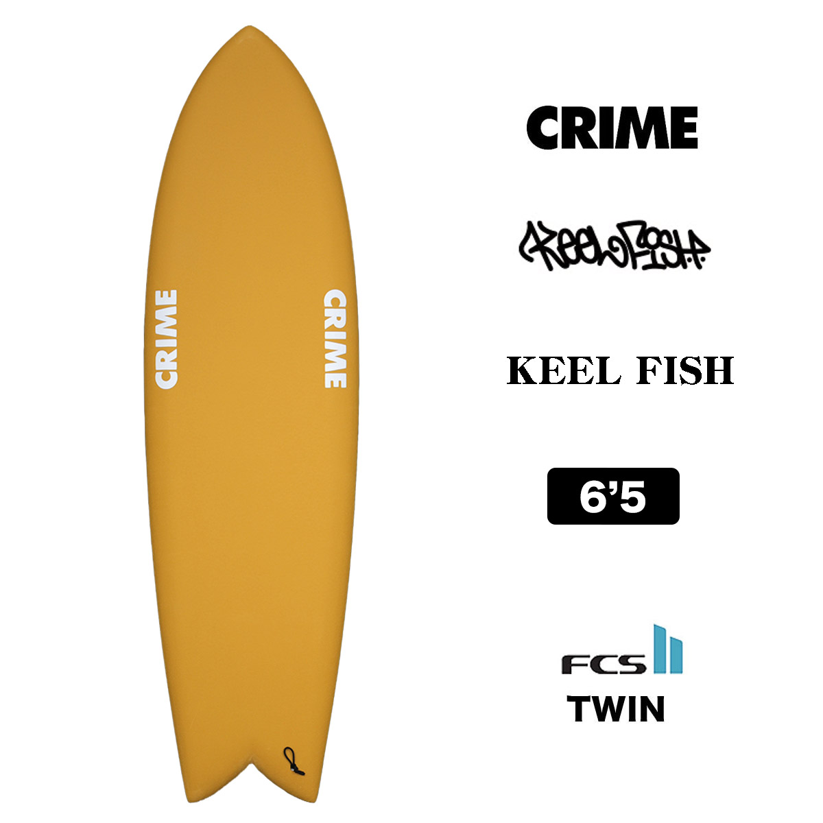クライム サーフボード ソフトボード キール フィッシュ DIJON 正規品 CRIME SURFBOARDS SOFTBOARDS 6'5 KEEL  FISH 6.5 ディジョン マスタード-ジャックオーシャンスポーツ