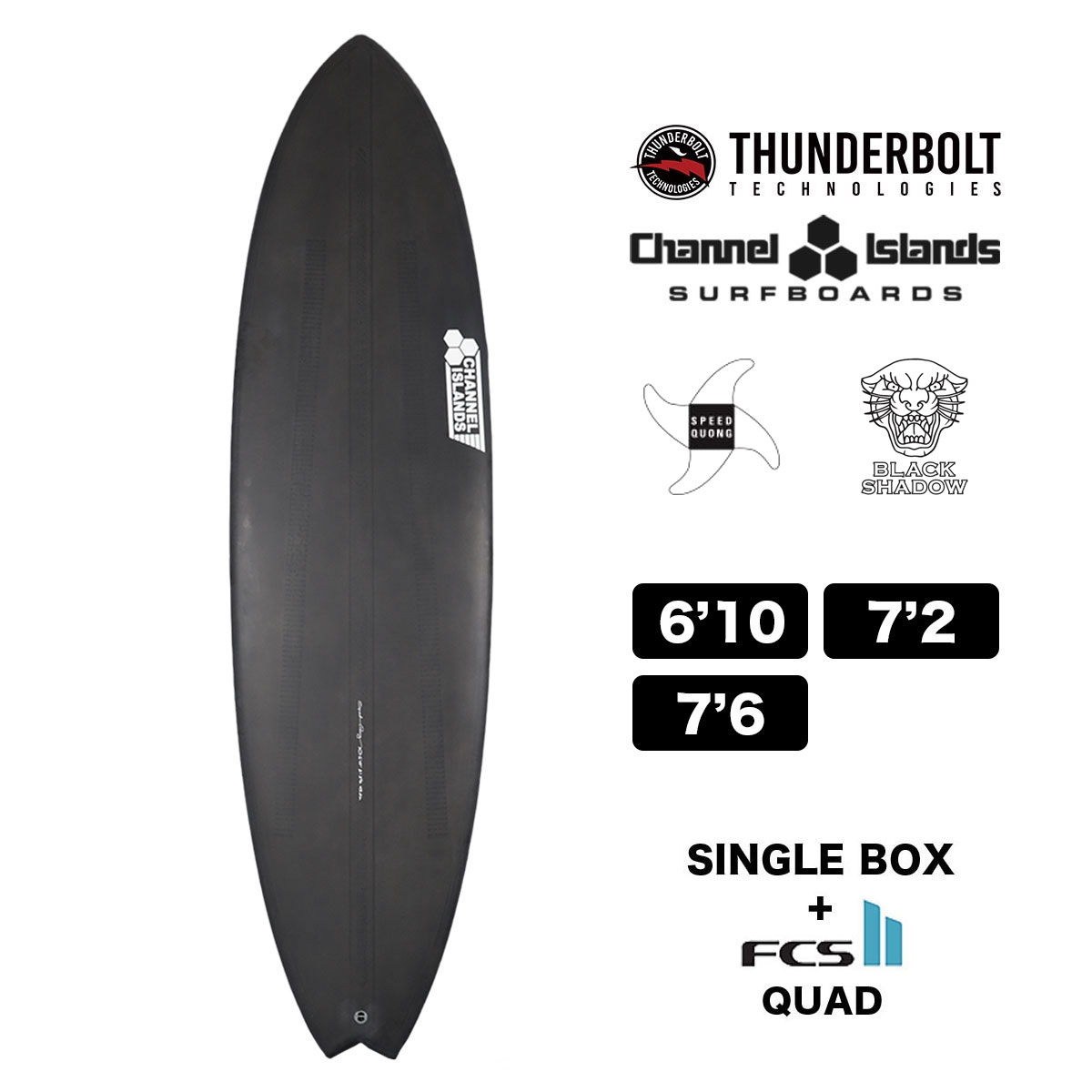 20%OFF】THUNDERBOLT TECHNOLOGIES ミッドレングス SPEEDQUONG BLACK