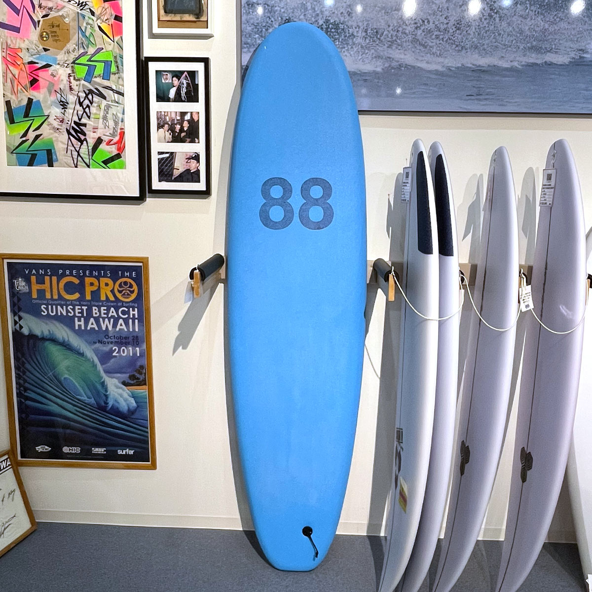 88 ソフトボード 7'0 中古サーフボード TRIフィン FIN・リーシュ付き