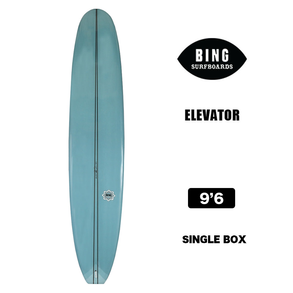 サーフボード ビングサーフボード BING SURFBOARDS ELEVATOR 9'6 BLUE エレベーター 9.6 ロングボード  シングルフィン サーフィン ライト ブルー 【22193】-ジャックオーシャンスポーツ