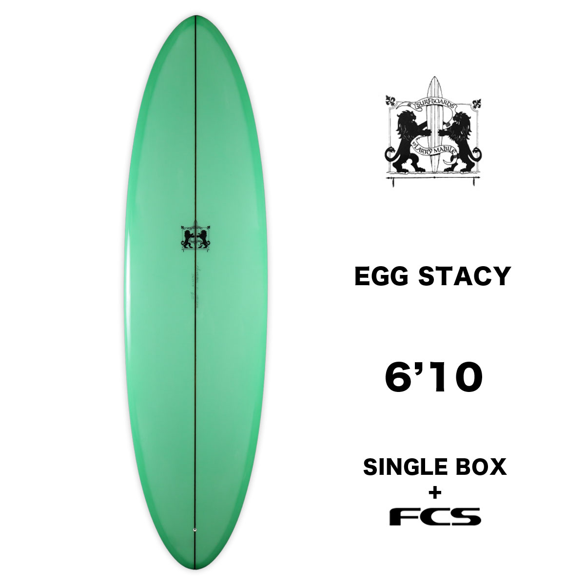 ラリーメイビル サーフボード エッグステイシー ミッド サーフィン ミッドレングス シングルスタビ surfboards LARRY MABILE  EGGSTACY 6'10 グリーン【jk2205】フィッシュ＆ミッド-ジャックオーシャンスポーツ