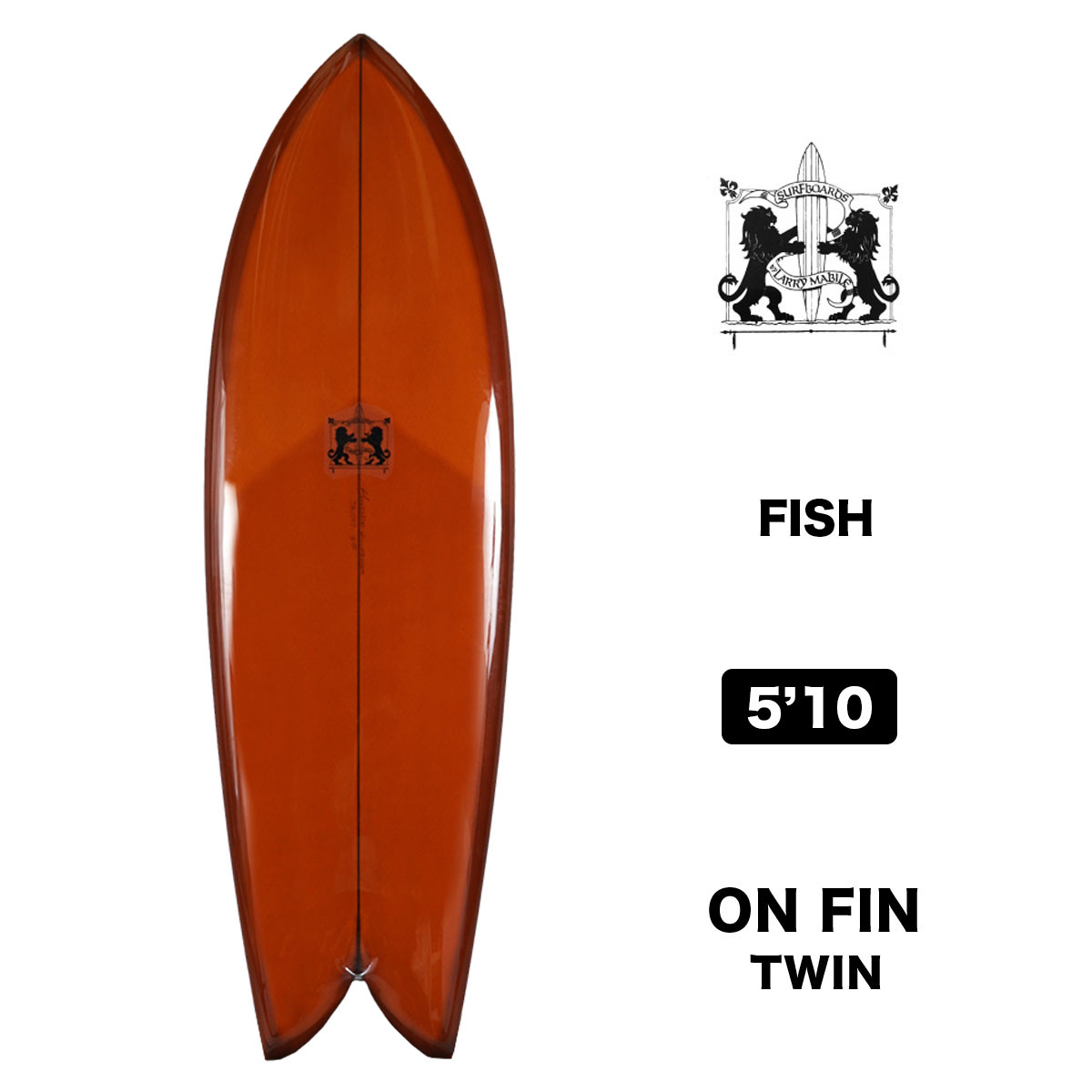 ラリーメイビル サーフボード クラッシック フィッシュ 5'10 サーフィン オンフィン ツインフィン surfboards LARRY MABILE  FISH 5.10【jk2303】-ジャックオーシャンスポーツ