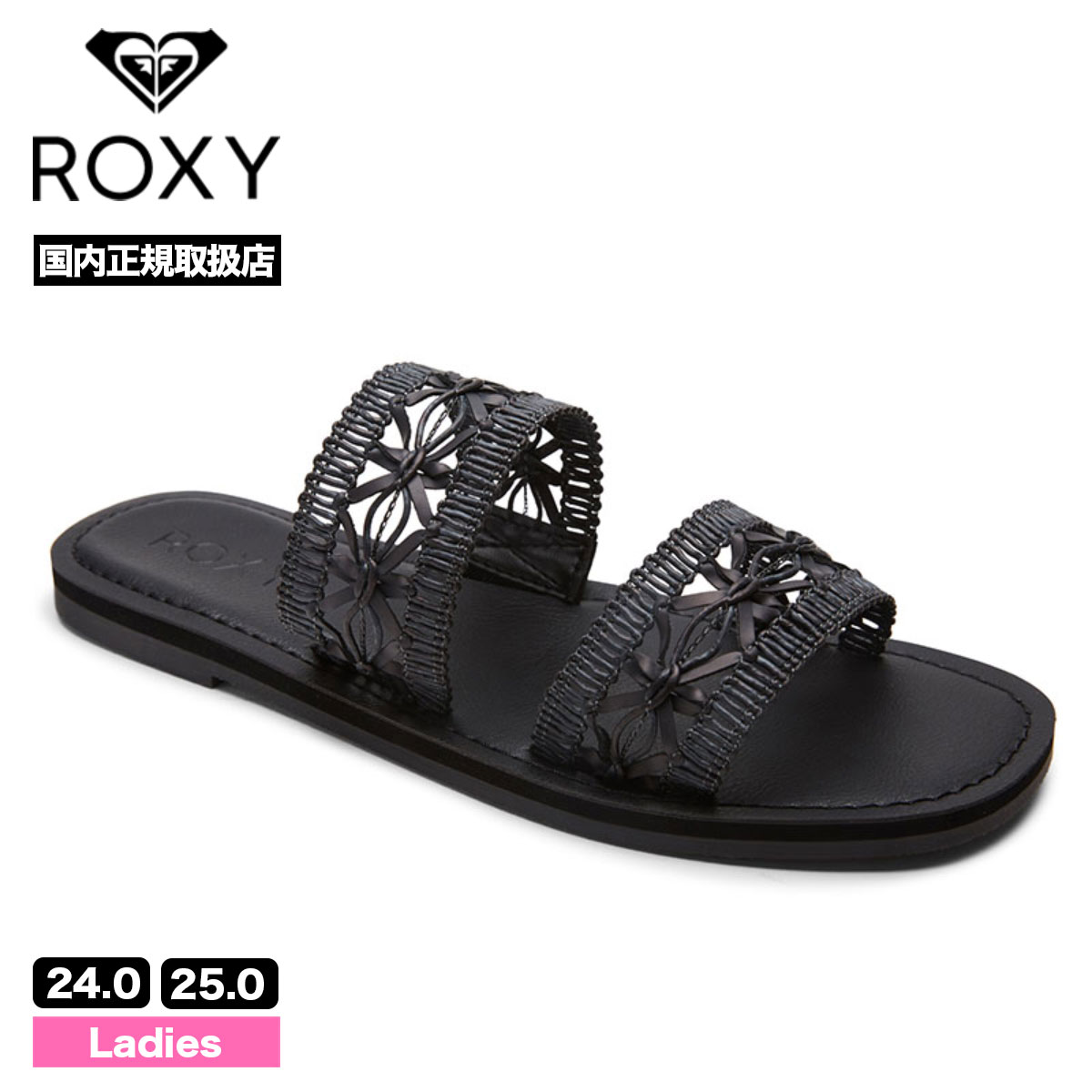 ロキシー Roxy レディース サンダル Dafni ビーチサンダル おしゃれ 人気 可愛い ダブルストラップ ブランド 夏 安い 黒 ビーチ Blk ブラック Arjl0808 22