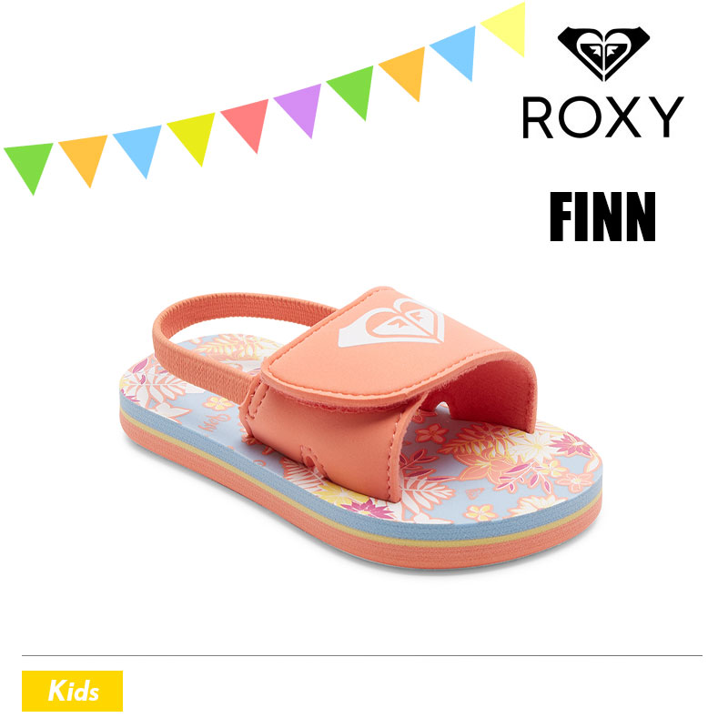 ロキシー Roxy キッズ ベビー ビーチサンダル Finn サンダル ストラップ おしゃれ 人気 可愛い ブランド 安い 子供用 Pcr ライトオレンジ Arol 22