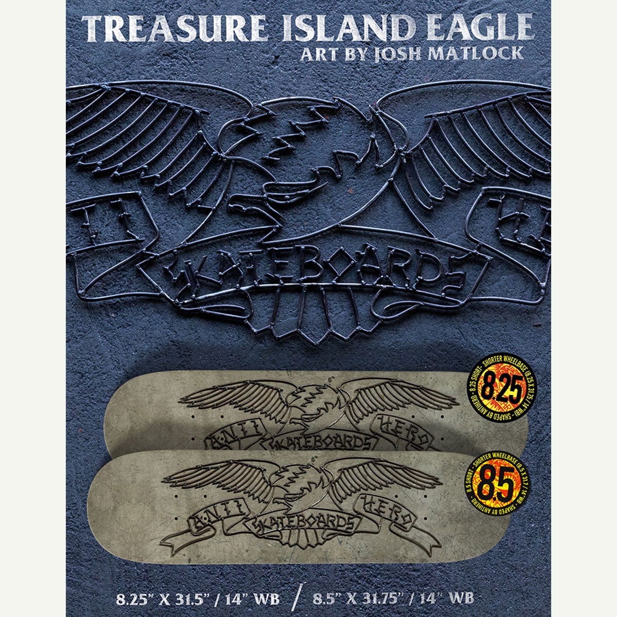 ANTI HERO アンチヒーロー スケートボード デッキ TEAM TREASURE