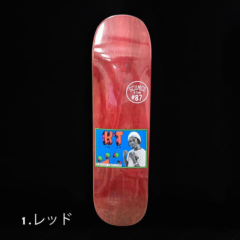スケートボード デッキ スカムコ アンド サンズ Scumco ＆ Sons【ossc20188】 KEVIN TAYLOR Skateboard  Deck レッド 8.0INC