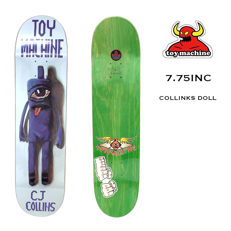 セール スケートボード トイマシーン スケボー コリンクス ドール デッキ Toy Machine Skateboard COLLINKS DOLL  DOLL DECK ホワイト 7.75inc 【brdtmcc12】