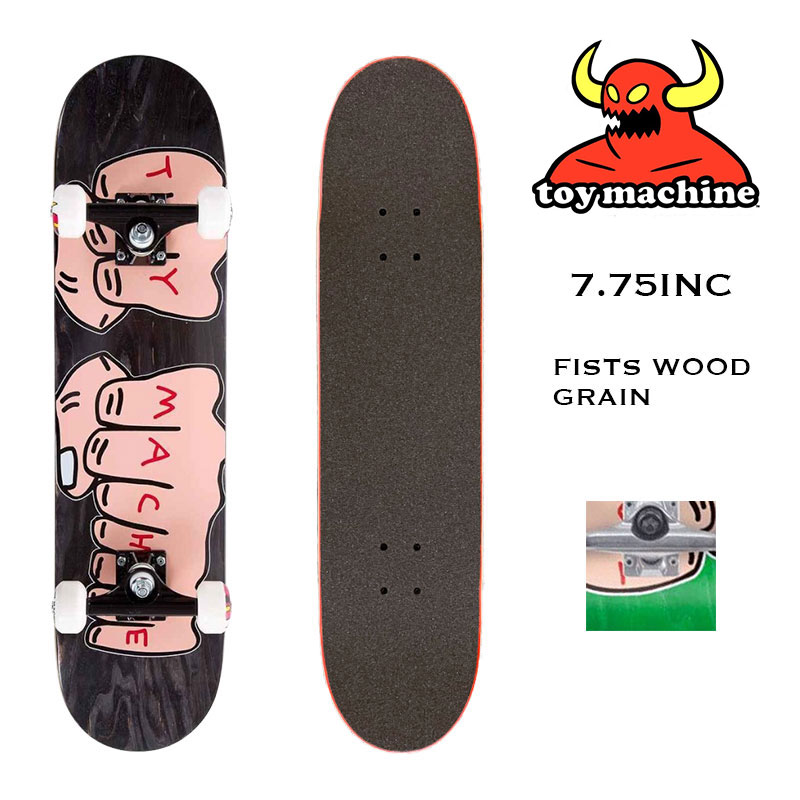 【30%OFF】スケートボード デッキトイマシーン スケボー Toy Machine Skateboard FISTS WOOD GRAIN DECK  ブラック/グリーン 7.75inc 【comtm0043】-ジャックオーシャンスポーツ