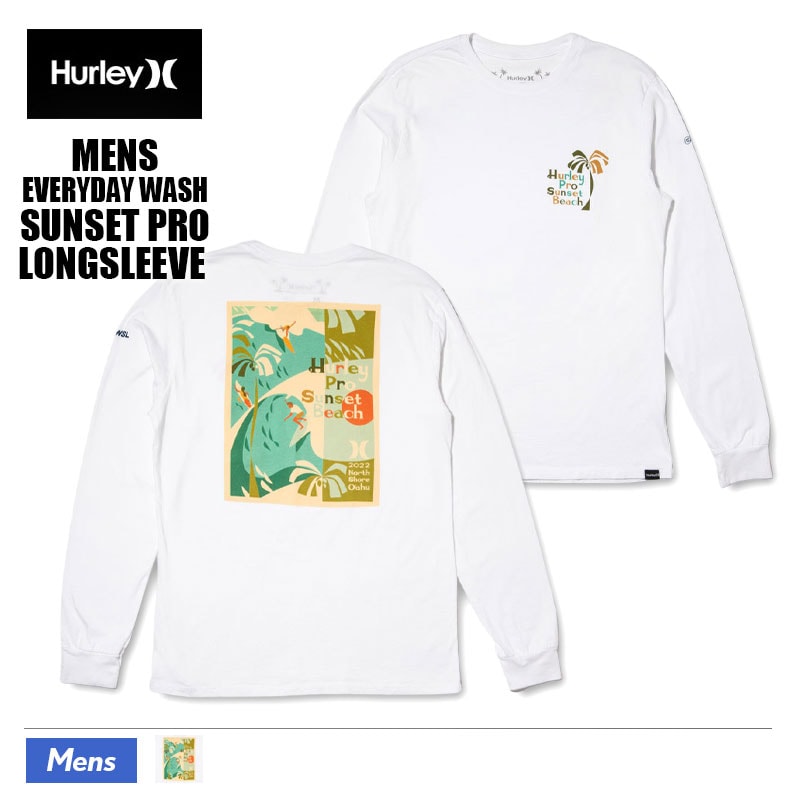 Hurley メンズ 長袖tシャツ Mens Everyday Wash Sunset Pro Longsleeve ロンt ホワイト S M L Xl 綿100 プレゼント人気 ブランド ハーレー Mts 22