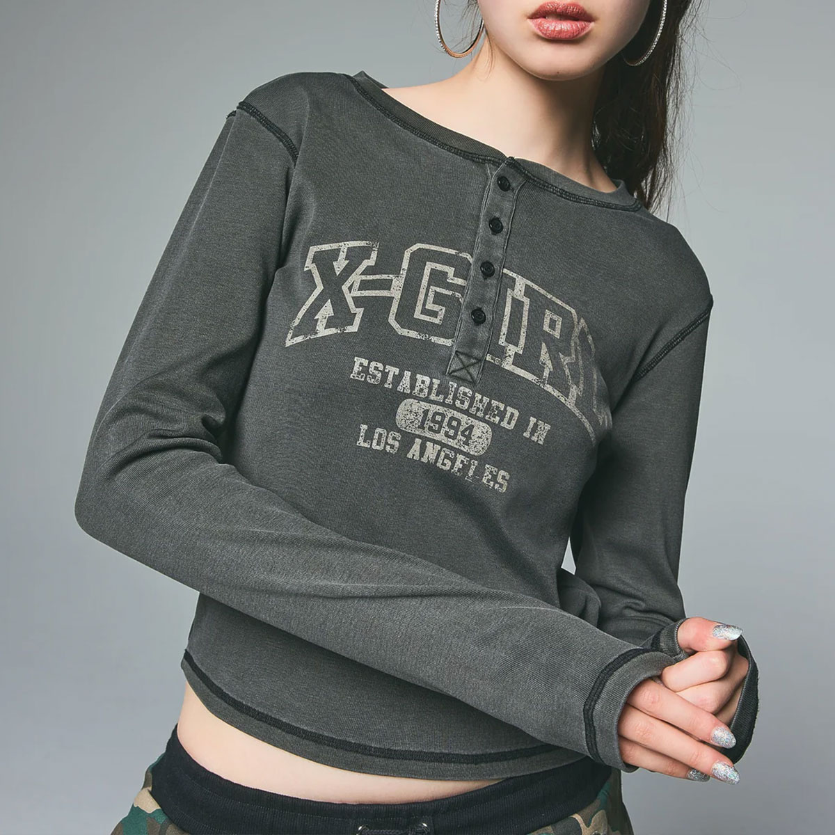 エックスガール レディース ロンT 長袖Tシャツ コンパクトT