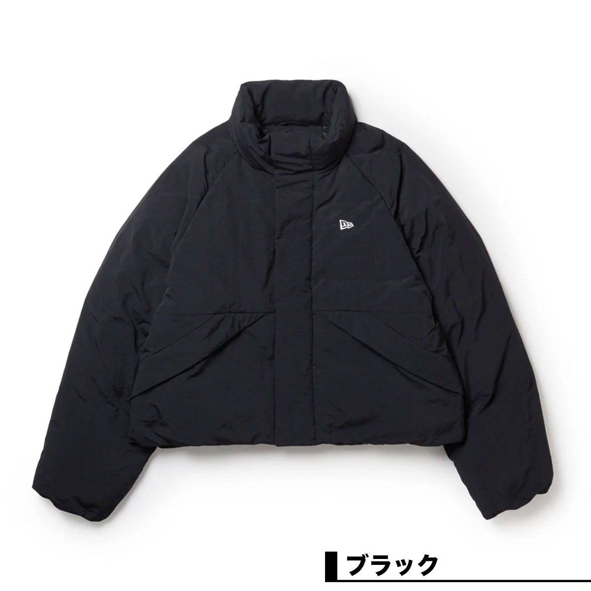 NOIZE ブラック ダウンジャケット ニューエラ レディース ダウンジャケット ショート丈 ロゴ