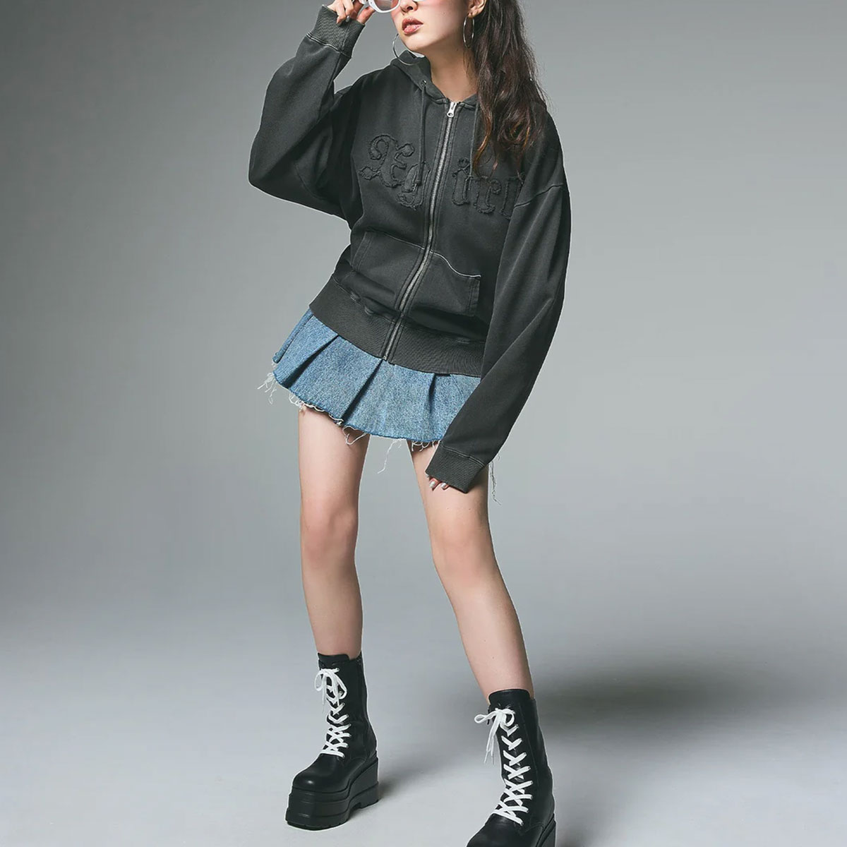 エックスガール レディース ジップパーカー スウェット フード