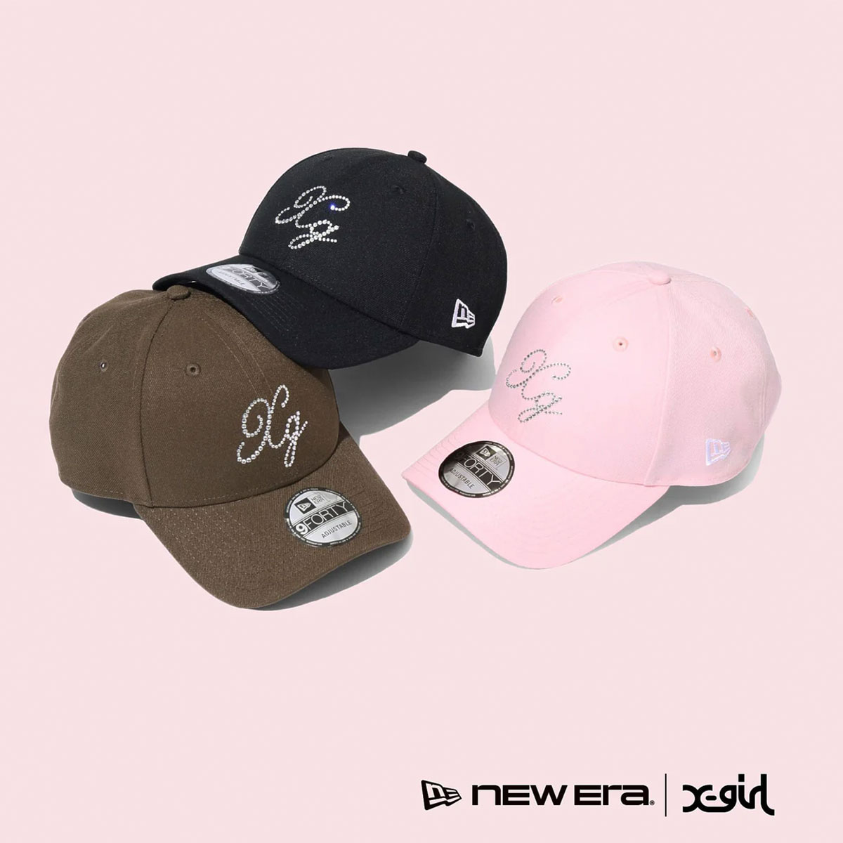 X-girl × NEW ERA 9FORTY RHINESTONE LOGO CAP エックスガール