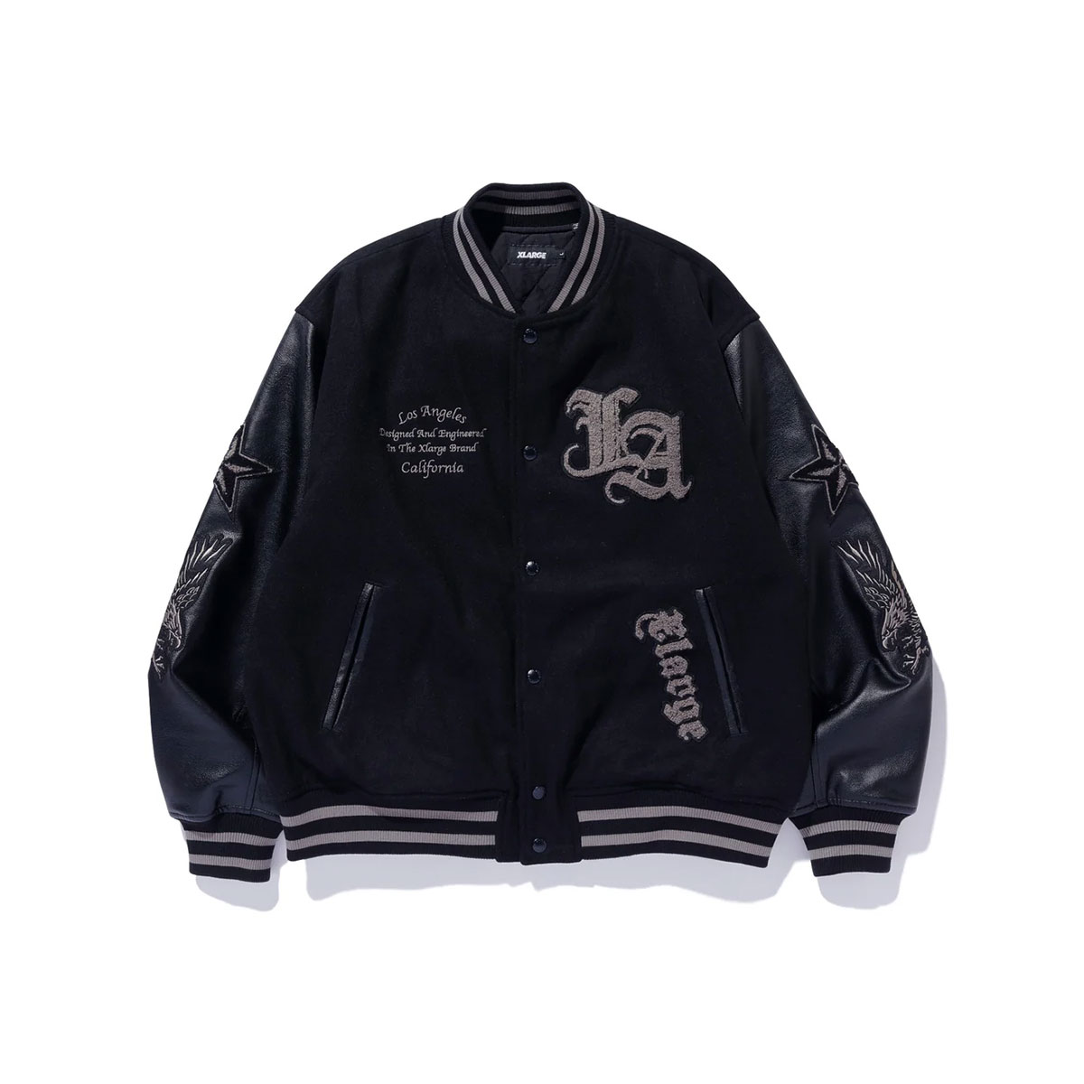 エクストララージ メンズ バーシティジャケット アウター 中綿 星 鷹