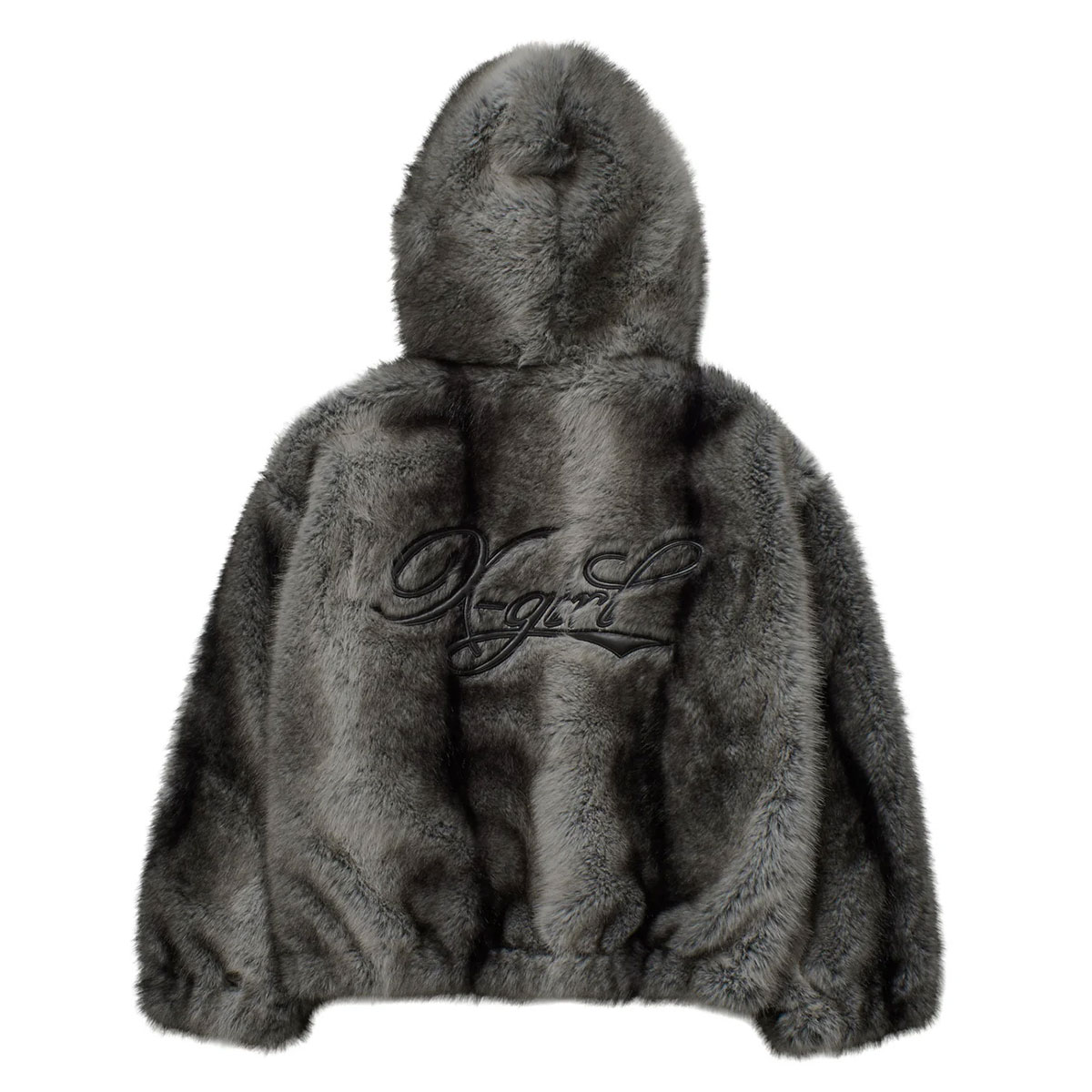 X-girl フェイクファーフードジャケット X-girl（エックスガール） ブルゾン アウター LOGO PATCHED FAUX FUR