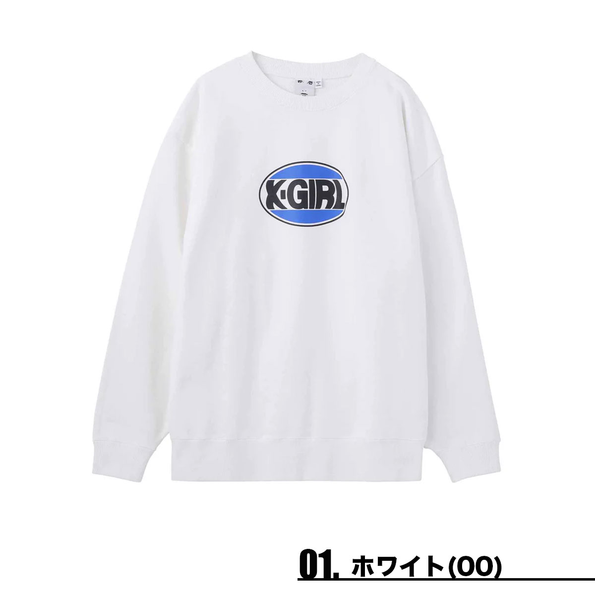 30%OFF】エックスガール レディース スウェット OVAL LOGO CREW SWEAT