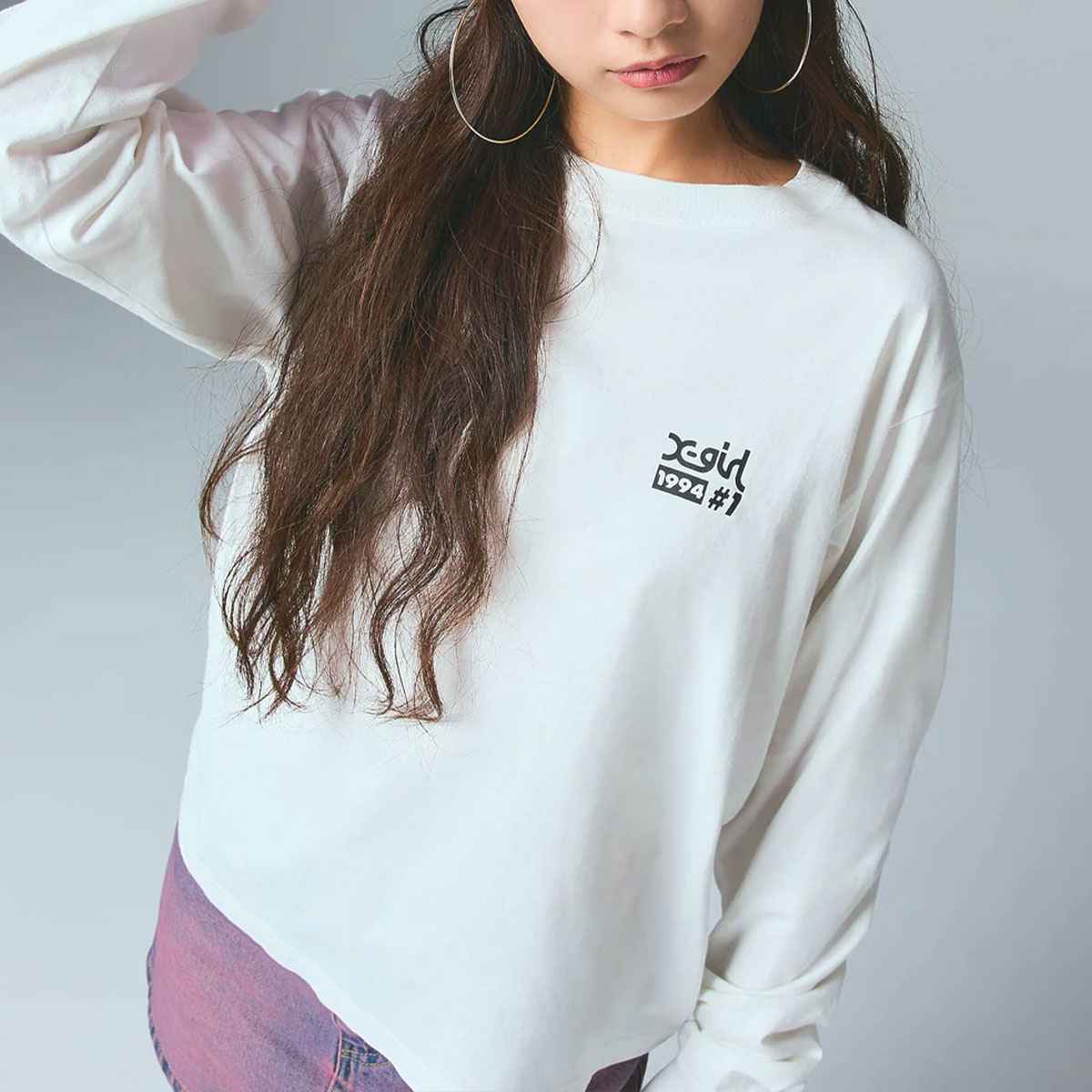 エックスガール レディース ロンT 長袖Tシャツ トップス バップリント
