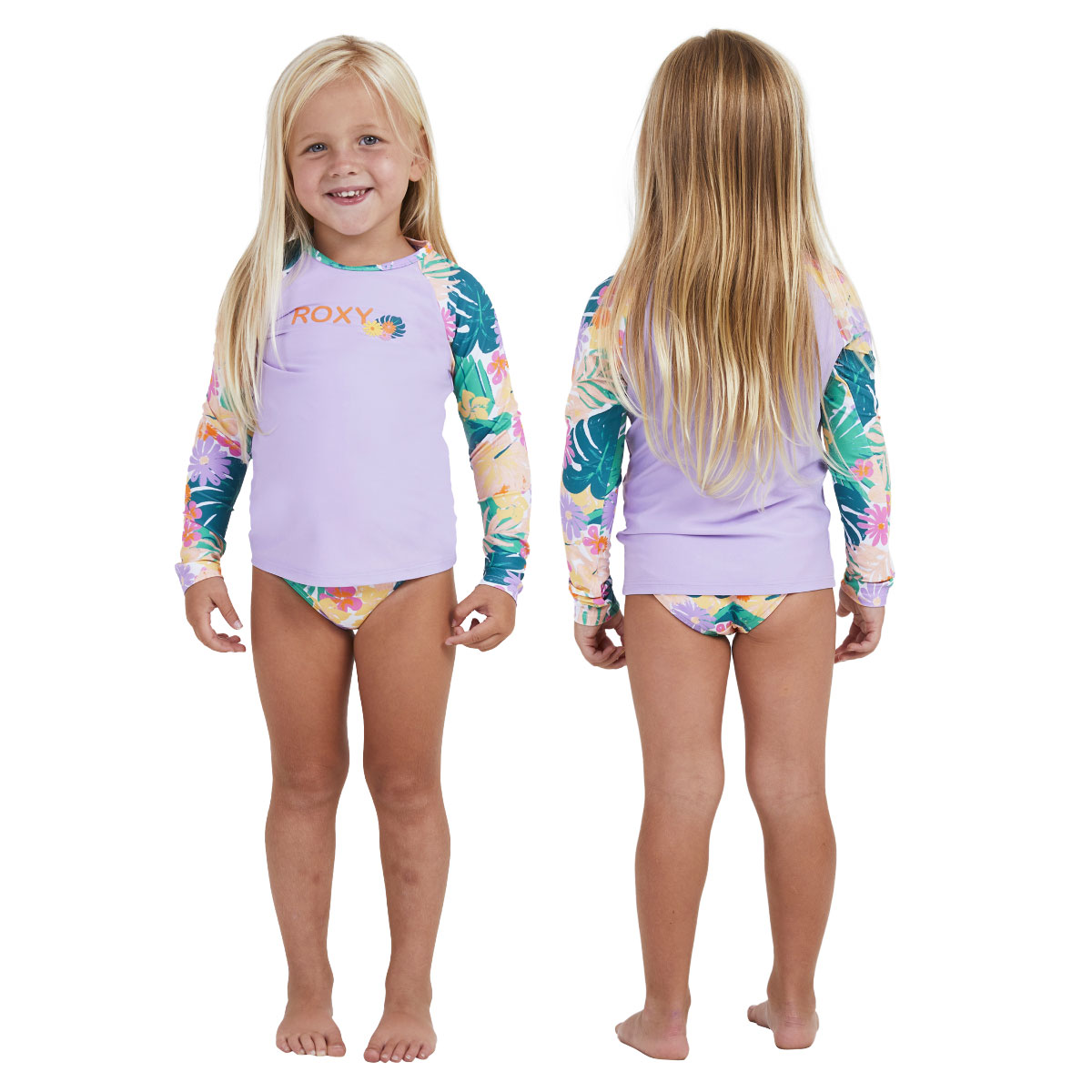 【20%OFF 】ロキシー ROXY 水着 子供 100cm 女の子 キッズ UPF50 PARADISIAC ISLAND LYCRA SET  セット ロゴ 花柄 プール 旅行 アウトドア 人気ブランド【ERLWR03267】-ジャックオーシャンスポーツ