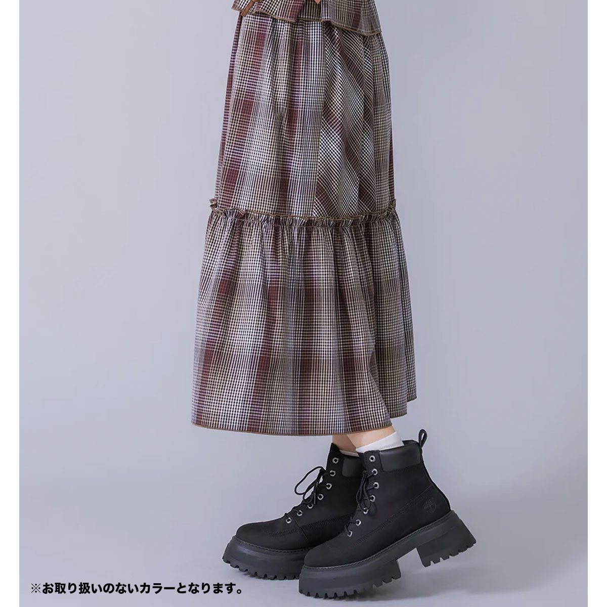 ミルクフェド レディース ロングスカート スカート PLAID TIERED SKIRT 