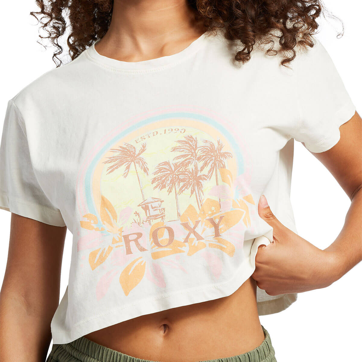 【30%OFF 】ロキシー 半袖 Tシャツ レディース ショート丈 トップス 白 HALEIWA MOMENT CBT 人気ブランド ROXY 通販  国内正規取扱店 【ARJZT07568】-ジャックオーシャンスポーツ