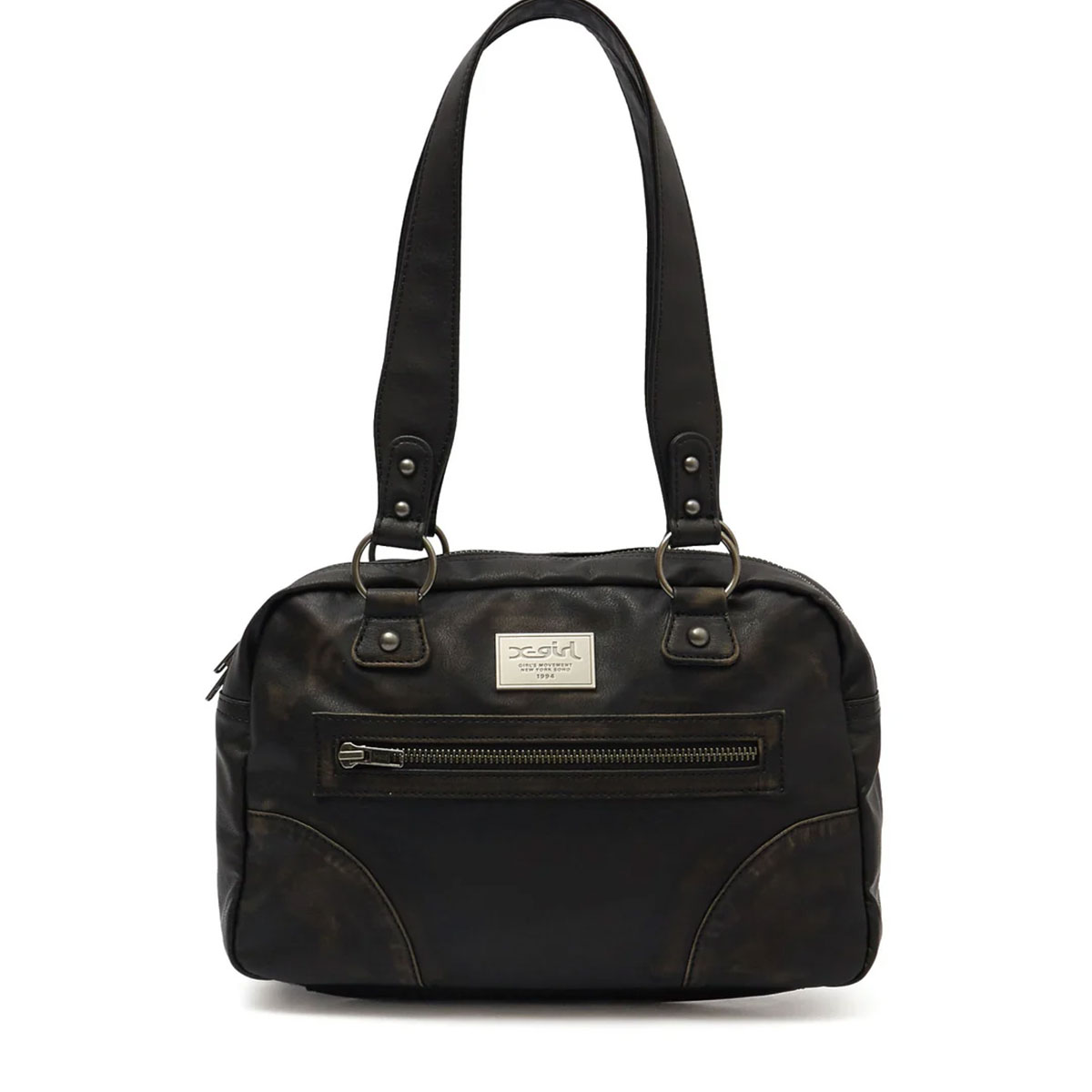 X-GIRL | METAL LOGO PLATE FAUX LEATHER HANDBAG【105262053005】