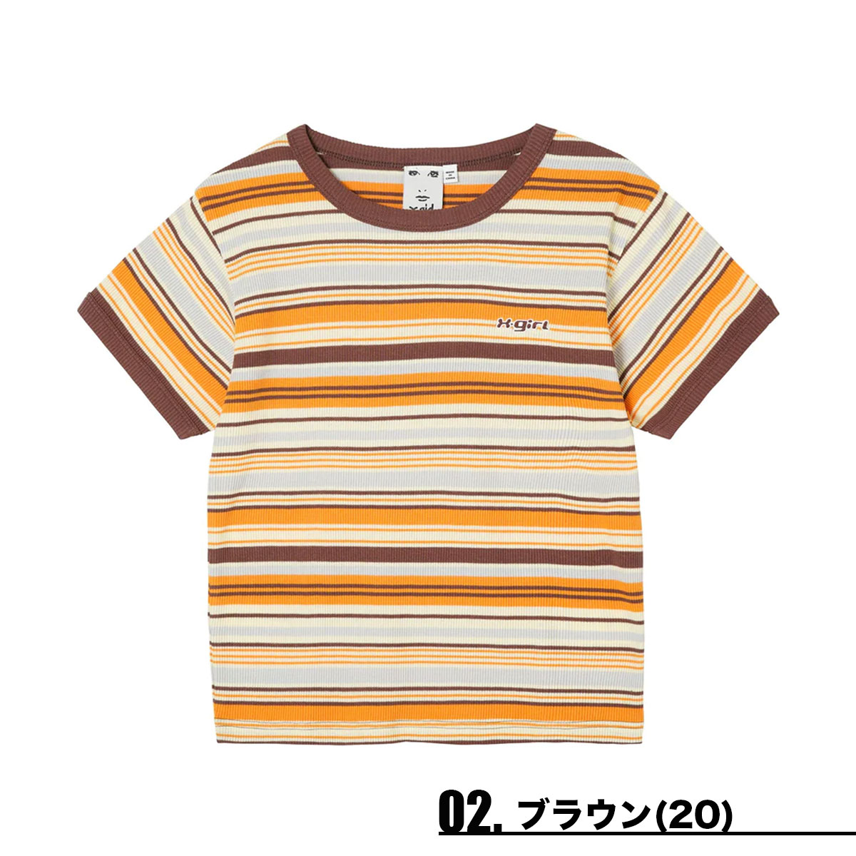 エックスガール Tシャツ トップス レディース 半袖 ちびT ボーダー ショート丈 STRIPED RINGER S/S TEE 人気ブランド  X-GIRL 通販 2023 新作【105232013011】-ジャックオーシャンスポーツ