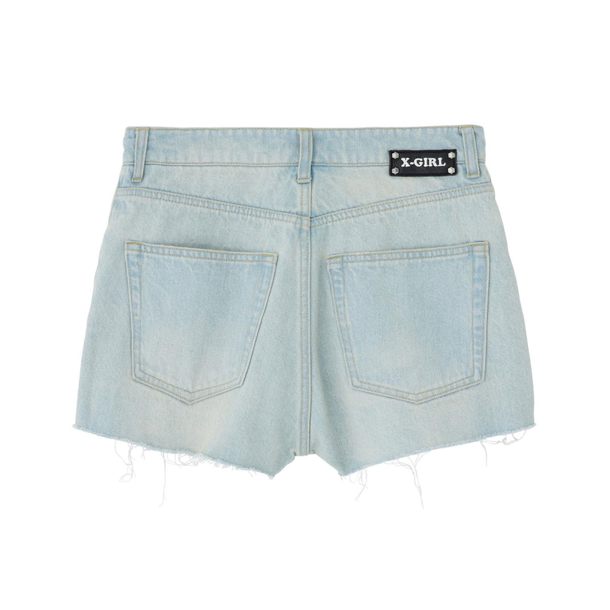 エックスガール デニム ショートパンツ ショーパン 短パン レディース DENIM SHORT PANTS インディゴ ブラック 人気ブランド  X-GIRL 通販 2023 新作【105232031009】-ジャックオーシャンスポーツ