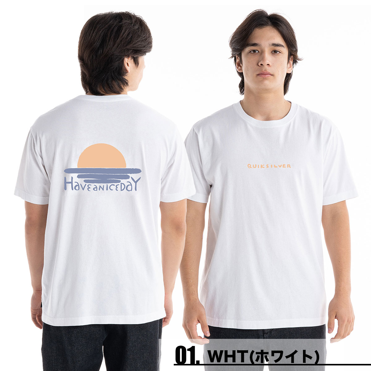 クイックシルバー Tシャツ 半袖 ティーシャツ メンズ バックプリント ロゴ HAVE A NICE DAY ST 全3色 サーフィン 人気ブランド  QUIKSILVER 新作【QST231010】-ジャックオーシャンスポーツ