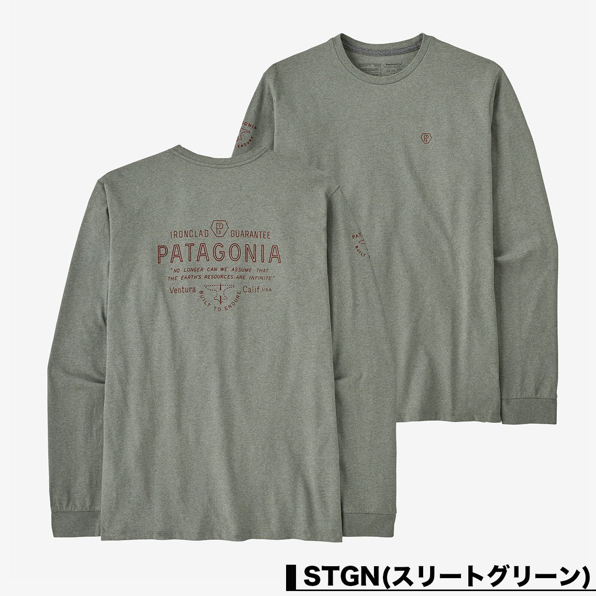 Patagonia パタゴニア ロンT 長袖 Tシャツ トップス メンズ バックプリント クルーネック サーフィン 釣り アウトドア キャンプ  Men's Long-Sleeved Forge Mark Responsibili-Tee 全2色 S M 人気 ブランド