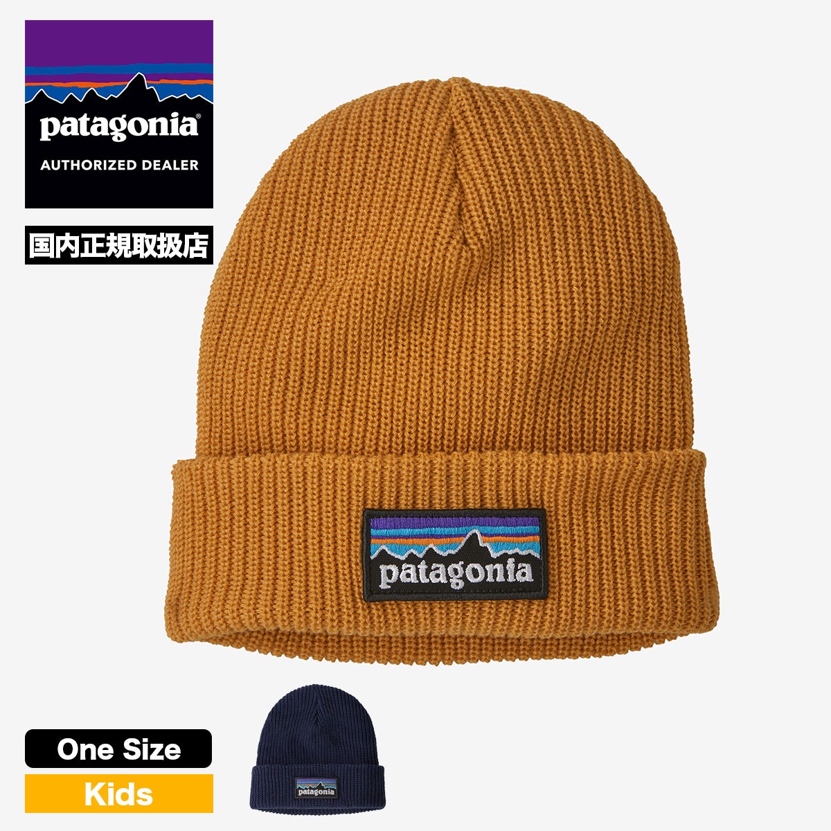 Patagonia パタゴニア ニットキャップ ビーニー 帽子 キッズ 子供 リブニット 折り返し サーフィン アウトドア キャンプ Kids'  Logo Beanie 全2色 人気 ブランド 新作【66045】-ジャックオーシャンスポーツ