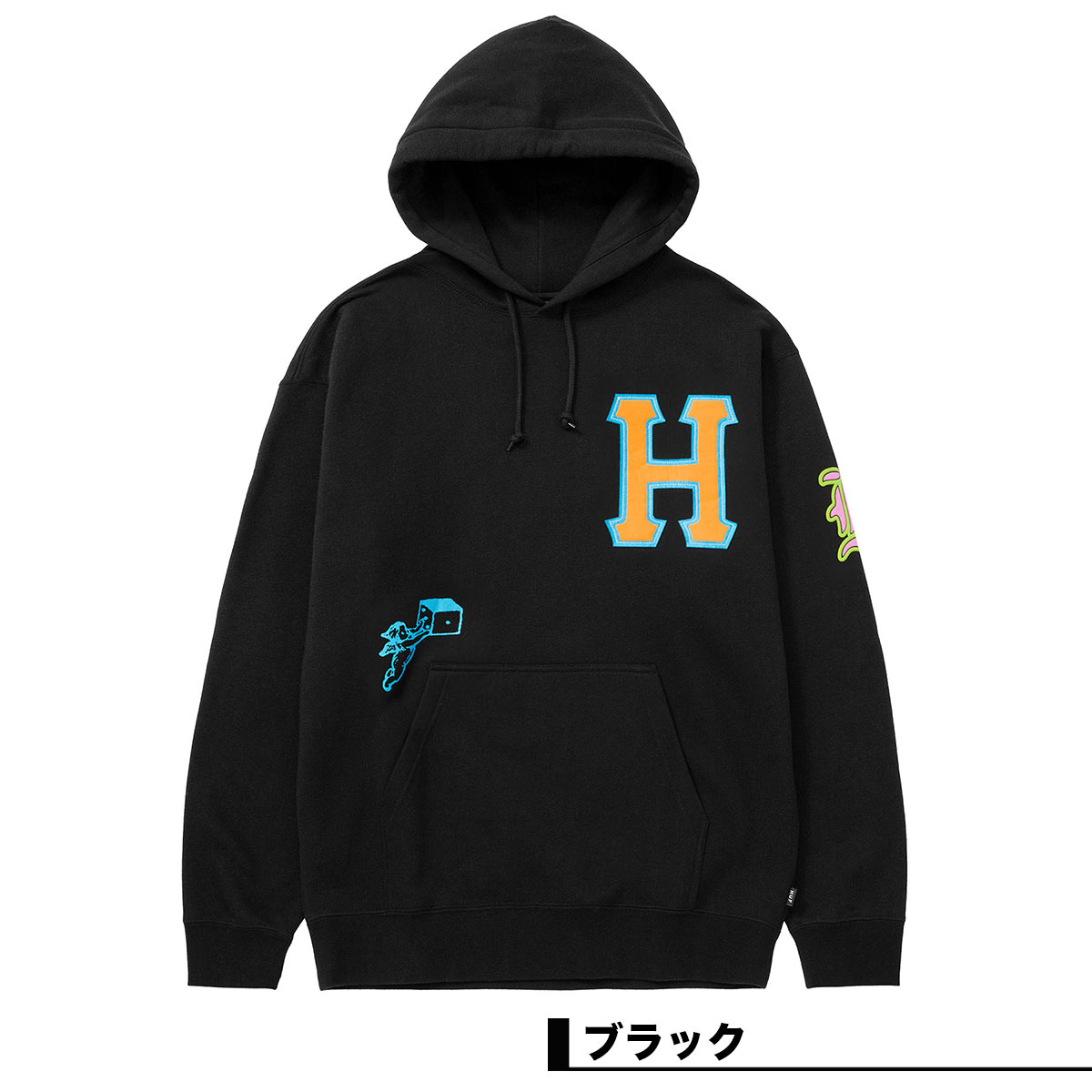 HUF ハフ プルオーバー パーカー ジップアップ フーディー メンズ レディース ロゴ 刺繍 スケボー スケーター ブランド| FLY DIE  HOODIE【PF00622】 スウェット＆パーカー-ジャックオーシャンスポーツ