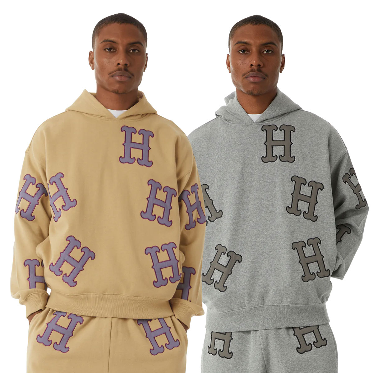 HUF ハフ スウェット パーカー フーディー ロゴ アップリケ リラックスフィット 全2色 L XL スケボー スケーター ブランド | H  APPLIQUE HOODIE【FL00214】スウェット＆パーカー スウェット＆パーカー-ジャックオーシャンスポーツ