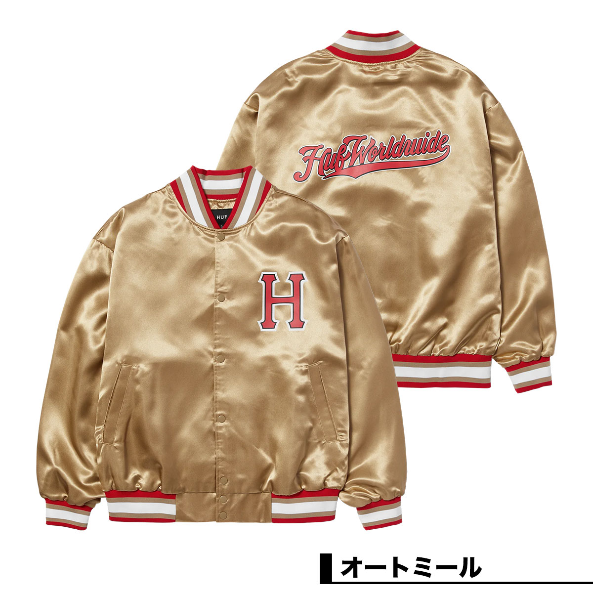 HUF ハフ メンズ ジャケット ベースボール アウター オートミール XL