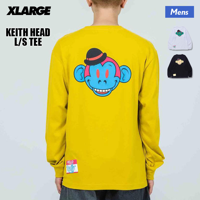 XLARGE｜ メンズ 長袖Tシャツ KEITH HEAD L/S TEE ロンT 着回し 刺繍 