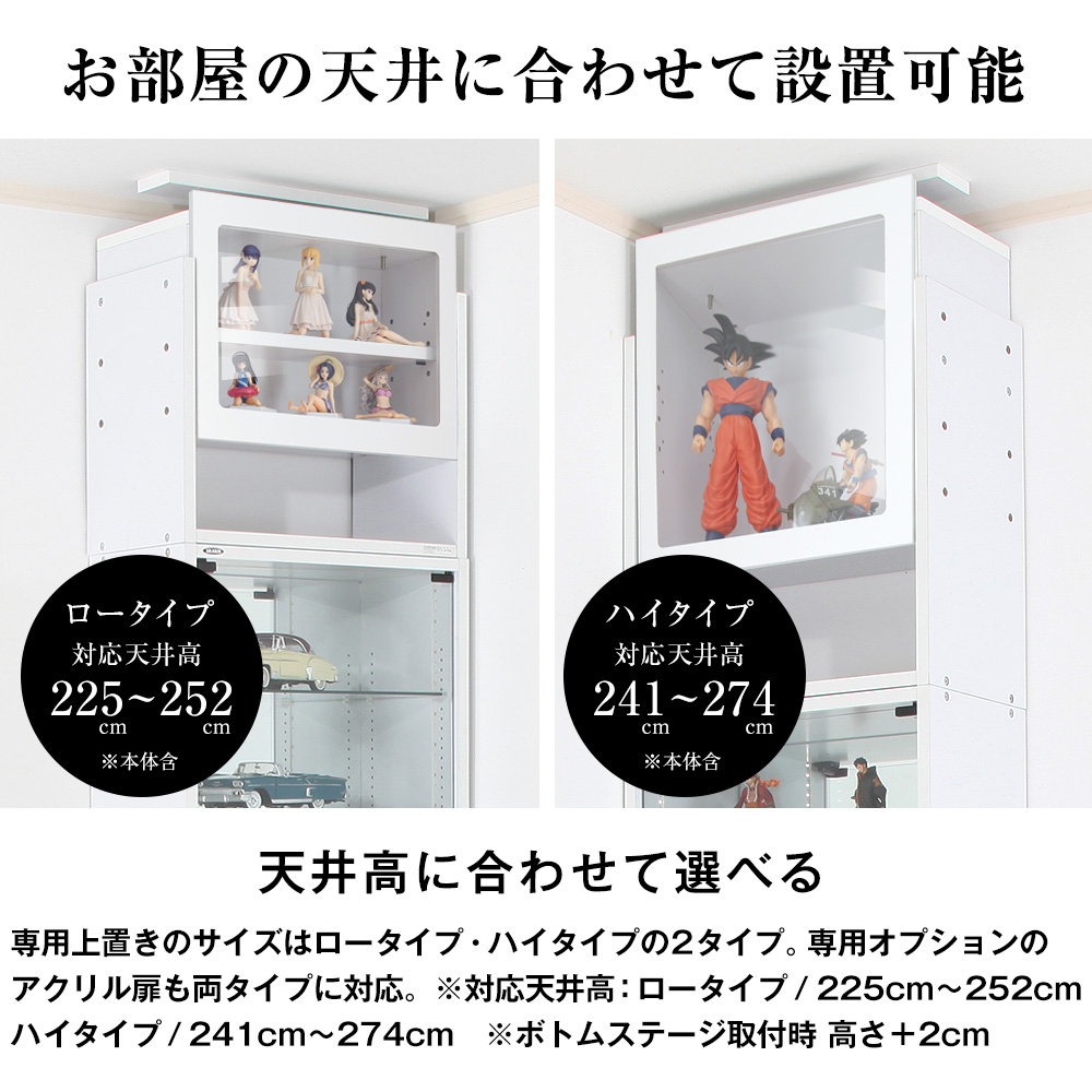 アクリル扉ロータイプ※扉のみ※ コレクションラックレギュラーハイタイプ専用上置きロータイプ 専用オプション-JAJAN公式オンラインショップ