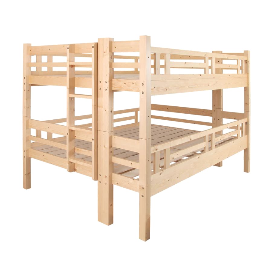 天然木ベッド トンタッタシリーズ商品説明 | カラー:ナチュラル 白抜き画像