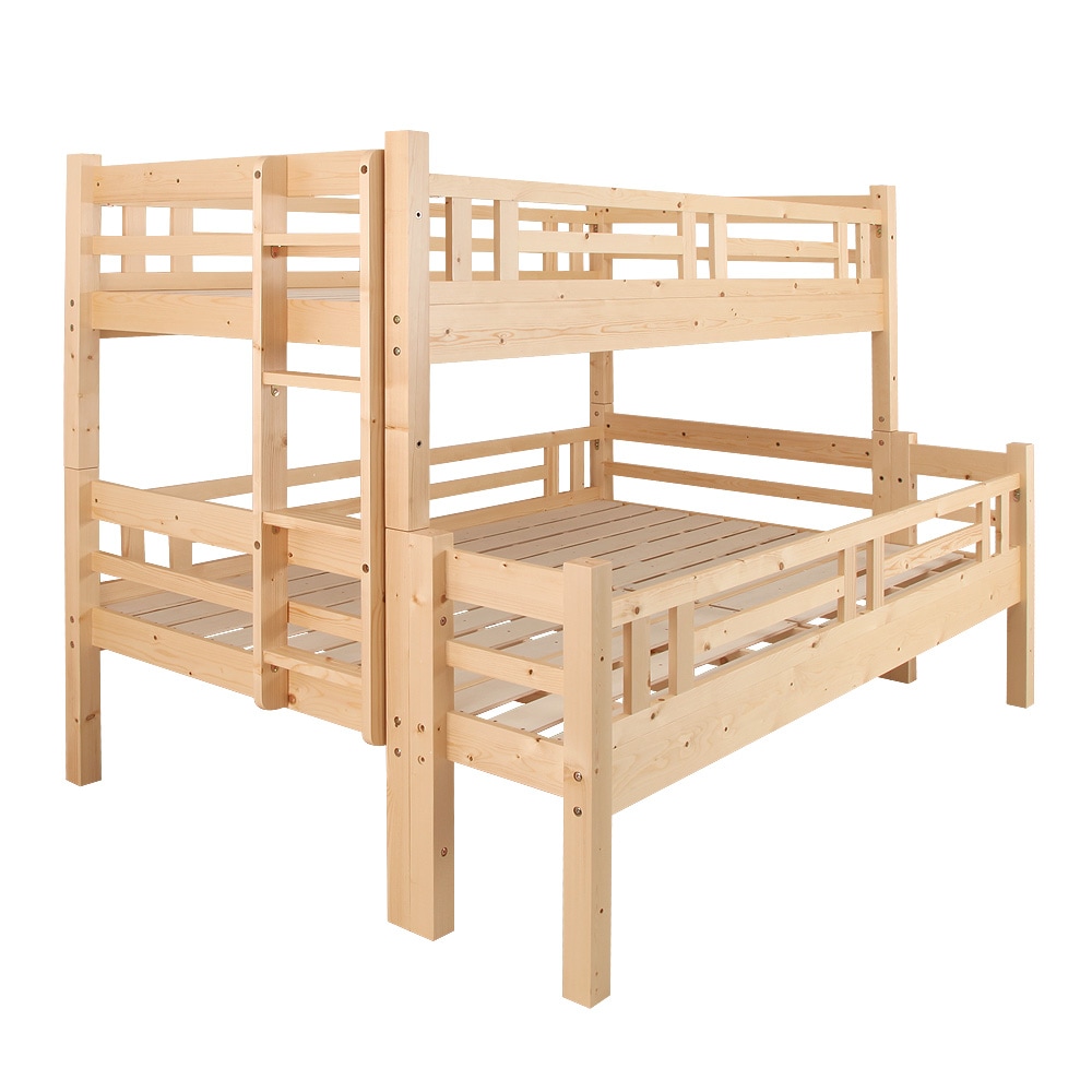 天然木ベッド トンタッタシリーズ商品説明 | カラー:ナチュラル 白抜き画像