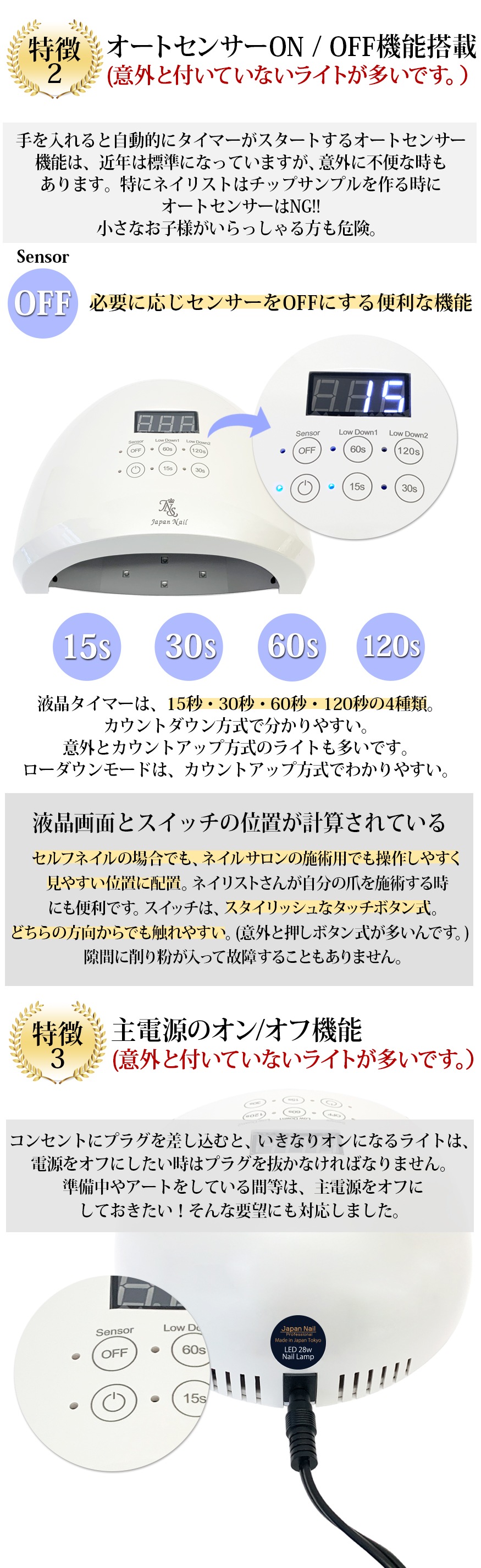 Ledライト２８wプロフェッショナル日本製 送料無料 ジェルネイル Ledライト Uvライト ジェルネイル通販のジャパンネイル公式サイト