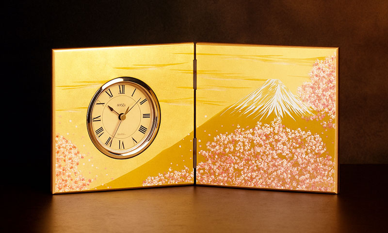 国際会議日本のお土産金箔屏風時計